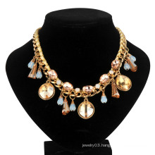 Glass Stone with Satin Braided Necklace (XJW13591)